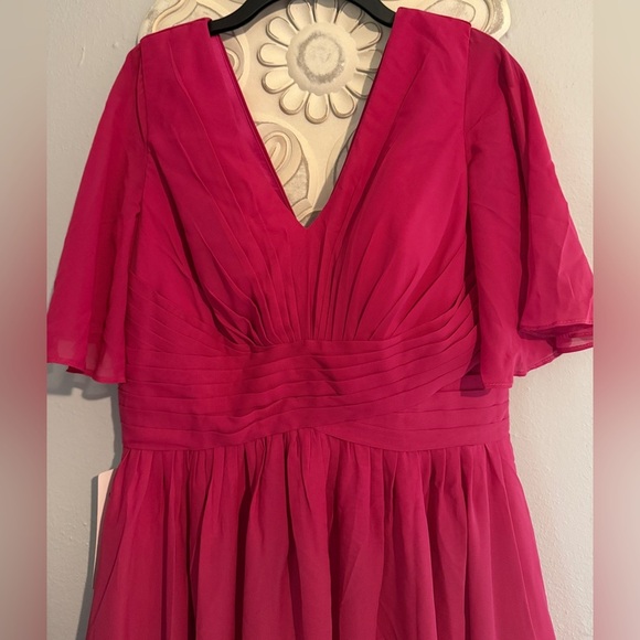 Lavetir Elegant Pink Chiffon Evening Gown - Picture 3 of 10